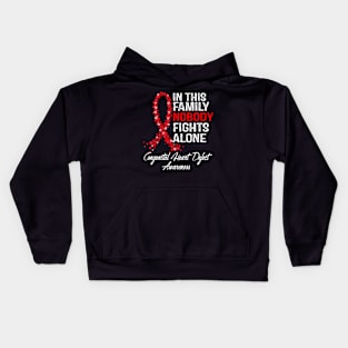 Congenital Heart Defect Awareness In This Family Nobody Fights Alone Kids Hoodie